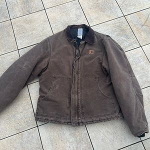 VINTAGE Carhartt J22 CHT QUILT LINED Duck Canvas Jacket USA SIZE Large Tall